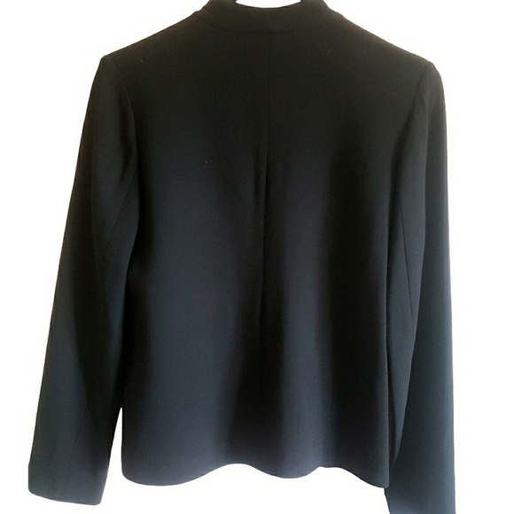 Eileen Fisher Petite Black Open Front Wool Blazer Minimalistic Quiet Luxury PP - Picture 3 of 10